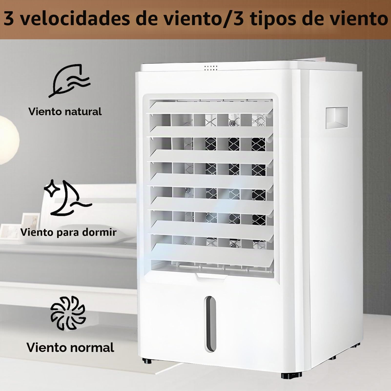 Aire Acondicionado Coche Mechero Portatil Enfriador de Aire Portátil Ventilador para Auto con 3 Velocidades 4 Bolsas de Hielo para Vehículos Hogar Oficina Camping 12VCar