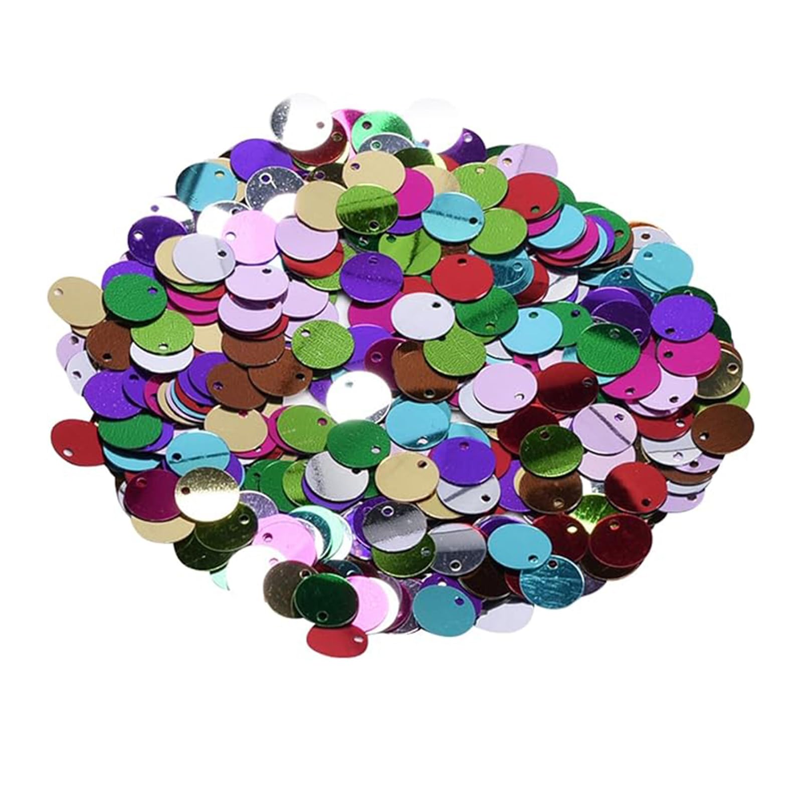 Sequins for Crafts, 1cm Large Round PVC Sequins with Hole, 60g