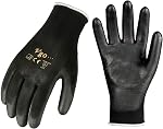 Vgo 15Pairs PU Coated Gardening and Work Gloves (Size XL,Black,PU2103)
