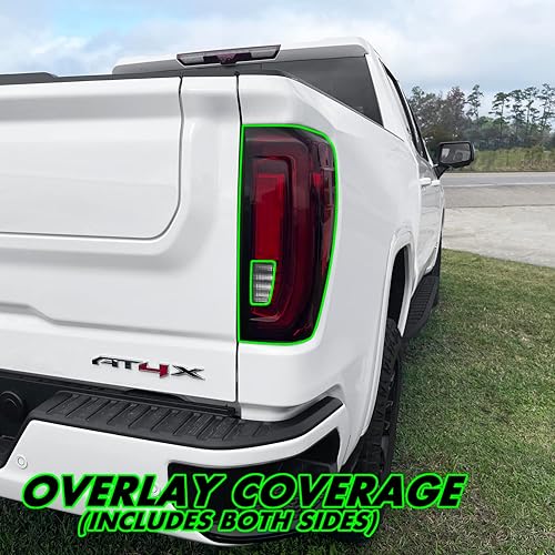 Miniatura 6 de SlickMod Tinte de humo de vinilo precortado para GMC Sierra 1500 2019-2023 (LED) (20% humo oscuro, 2. recorte de luz trasera)