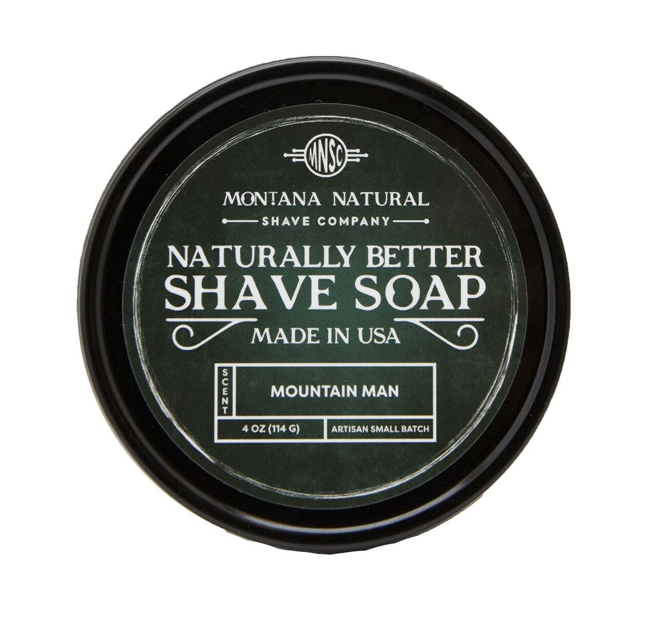 MNSC Mountain Man Artisan Small Batch Shave Soap for a Naturally Better Shave - Smooth Shave, Hypoallergenic, Prevent Nicks, Cuts, and Razor Burn, Handcrafted in USA, All-Natural, Plant-Derived