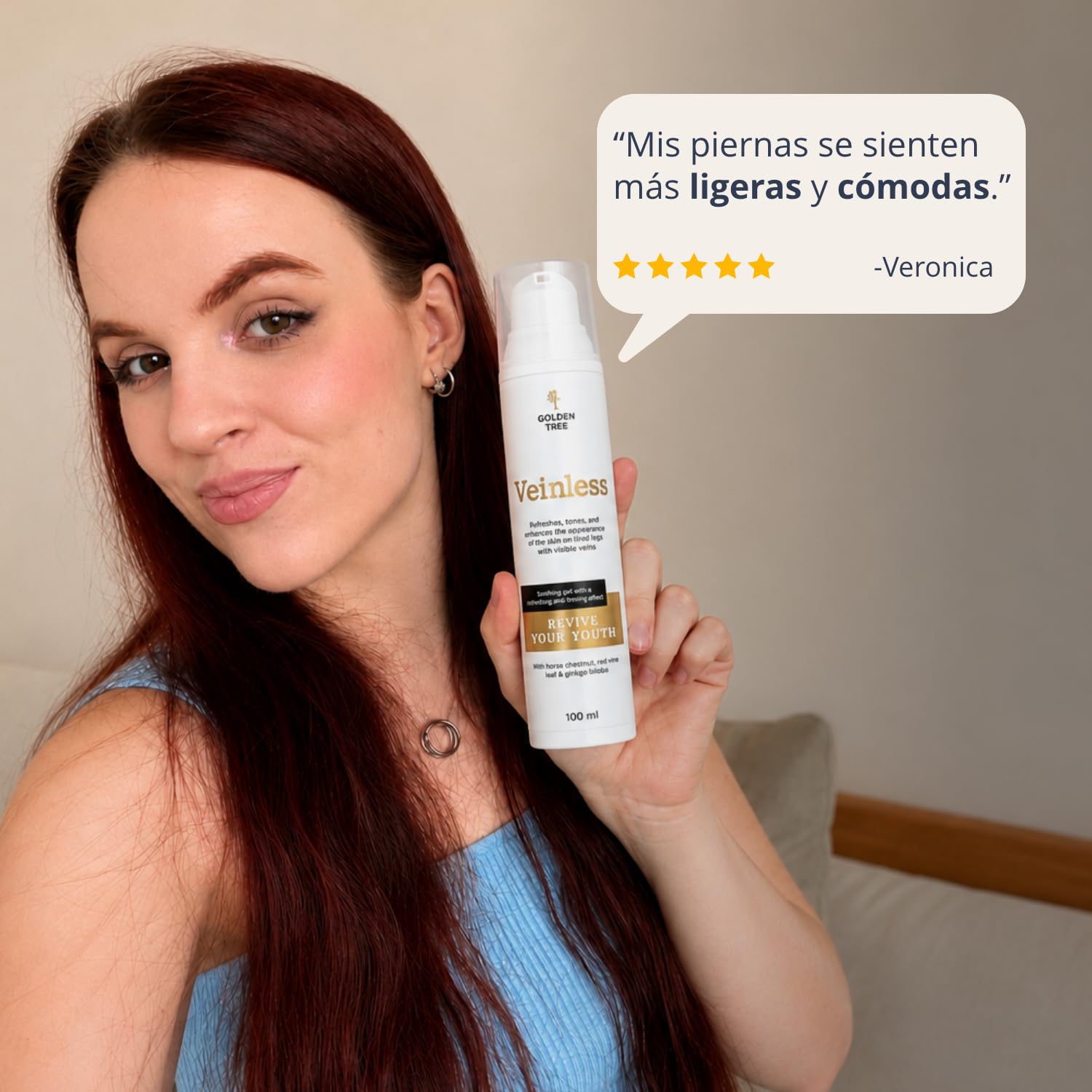 Golden Tree Veinless Gel Refrescante Piernas Cansadas, 100 ml