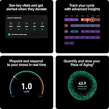 WHOOP 5.0/MG Activity Tracker - 12 Month Membership - Health and Fitness Wearable 24/7 Activity and Sleep Tracker, Personalized Coaching, Menstrual Cycle Insights 14+ Days Battery Life