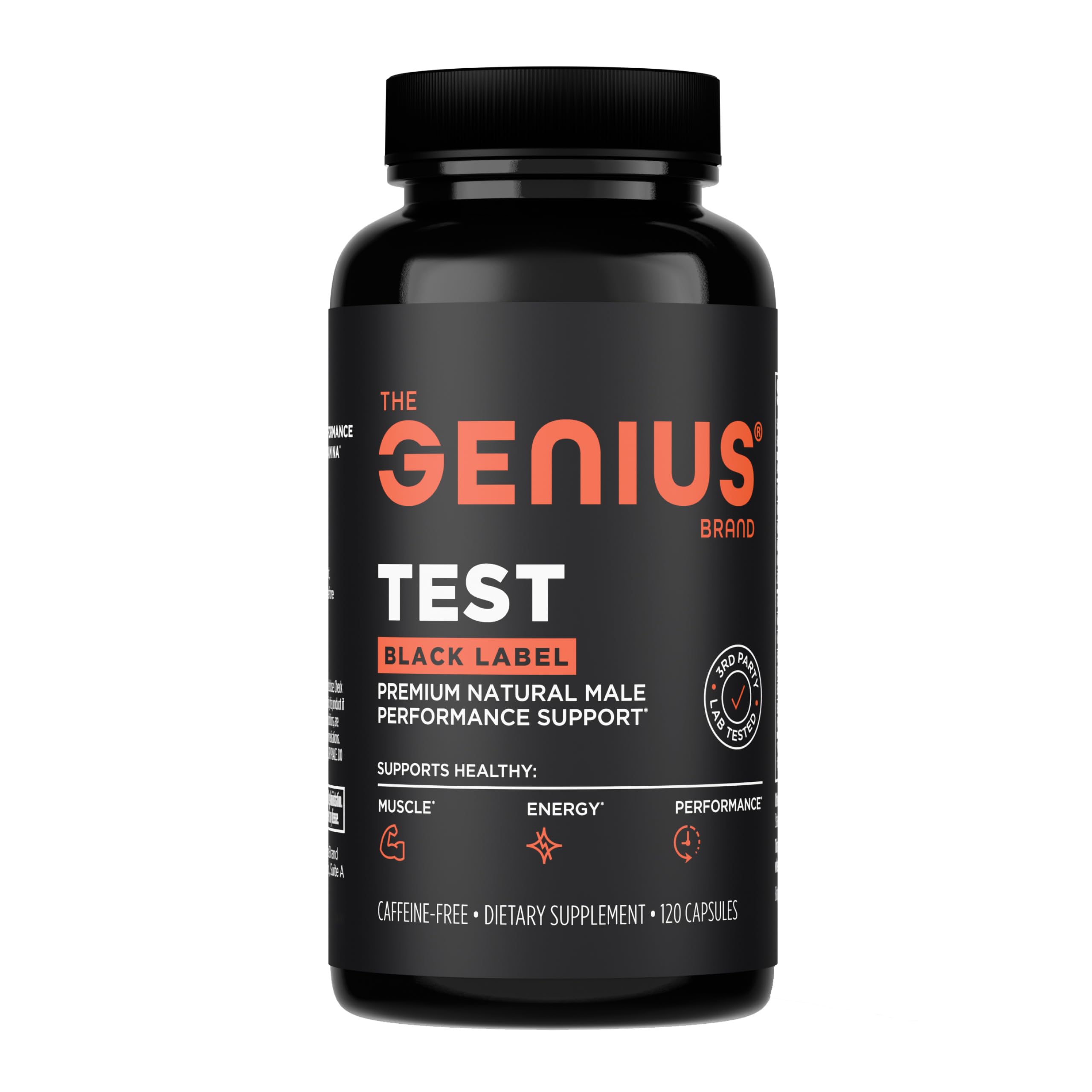 The Genius Brand Suplemento para testosterona com ácido D-aspártico, magnésio, extrato de ginseng-coreano e vitaminas, 120 cápsulas