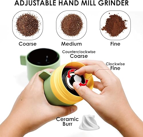 Miniatura 3 de Molinillo de café manual, molinillo de café portátil, molinillo de granos de café, molinillo de rebabas para granos de café, semillas y especias,