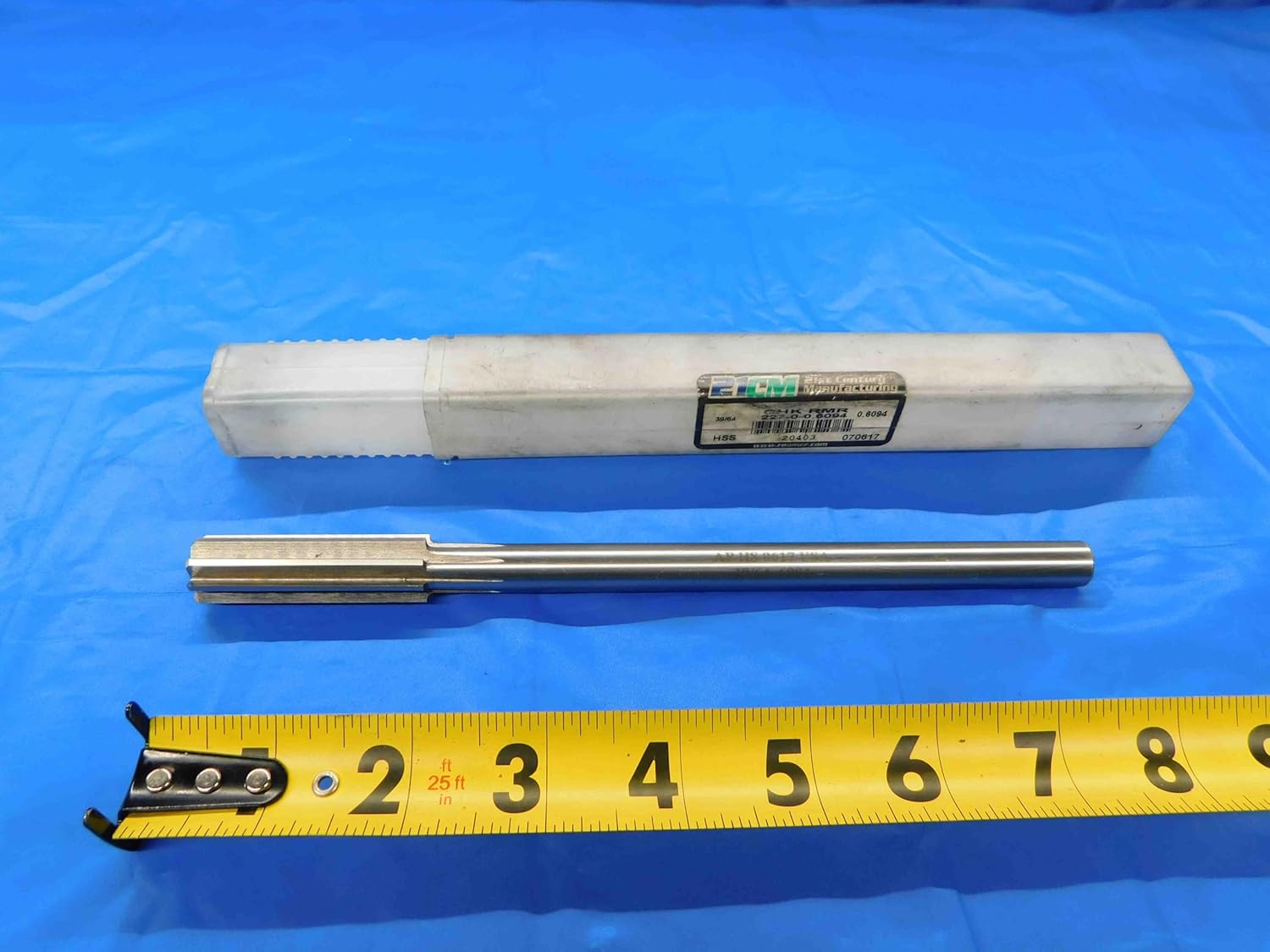 AP 39/64 O.D. HSS Chucking Reamer 8 Flute .6093 ONSIZE Straight Shank USA Made - CB0134CB2