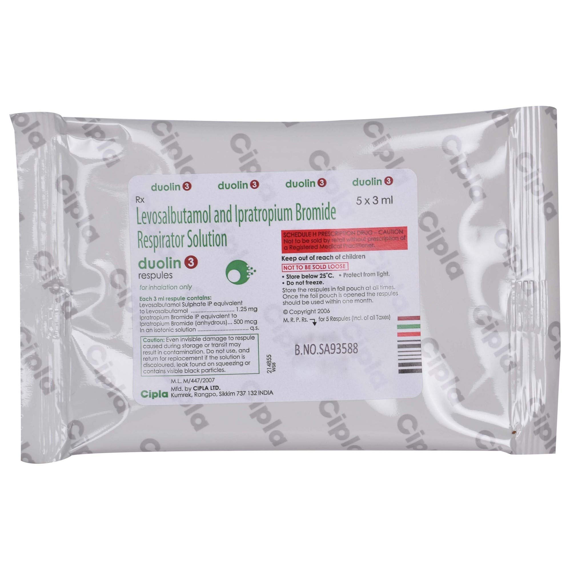 Salbutamol respules price in india