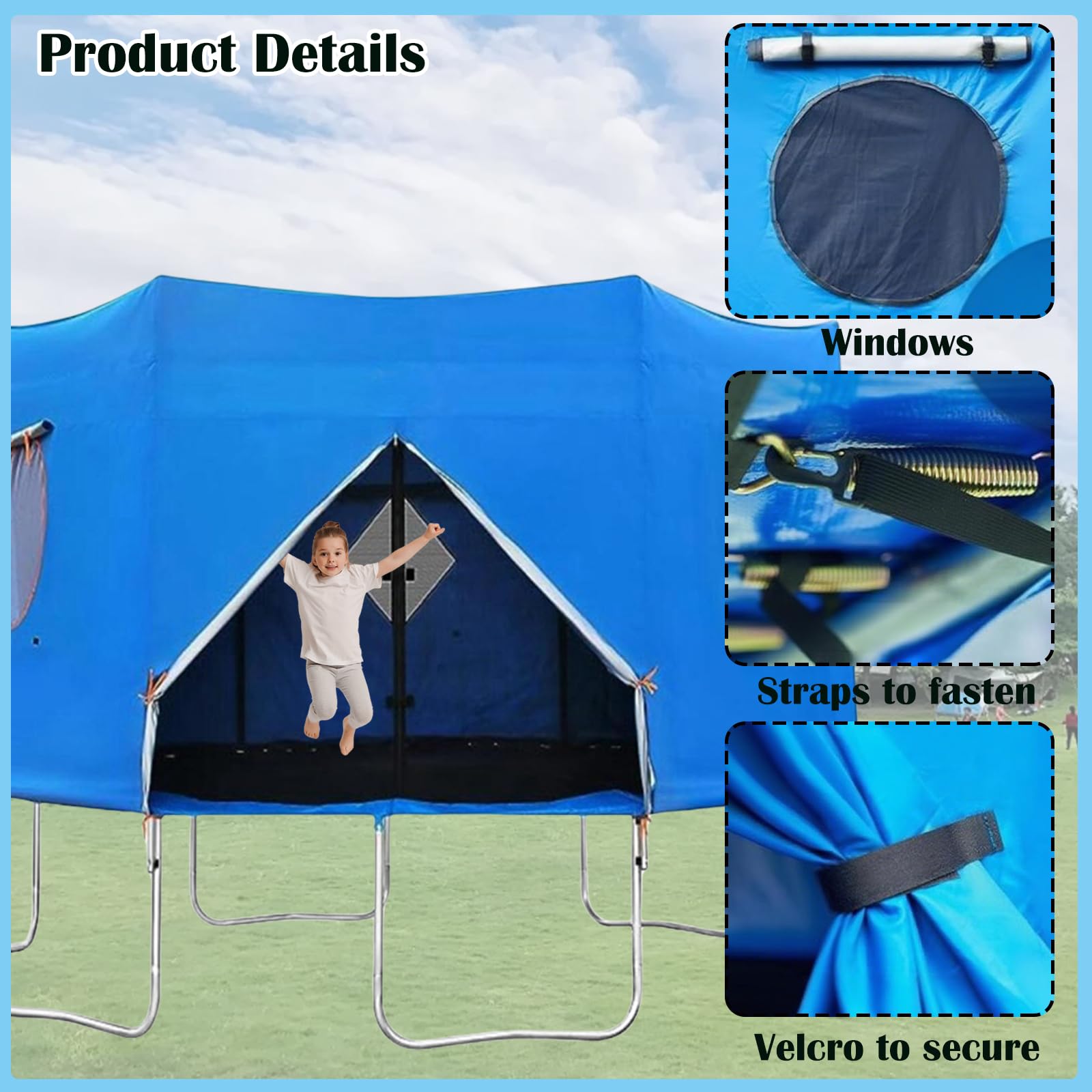 Tenda Telo Protettivo Copertura per Trampolino Elastico (183/244/306/366/427cm) Tenda di Protezione dalle Intemperie per Tappeti Elastici | Resistente ai Raggi UV, Parasole (Verde,8FT-6 2.44m)