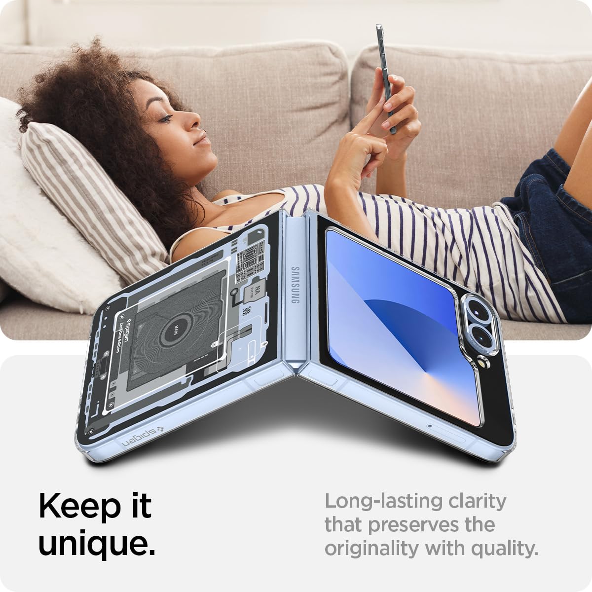 Spigen Cover Air Skin Compatibile con Samsung Galaxy Z Flip 7 FE e Samsung Galaxy Z Flip 6 - Zero One