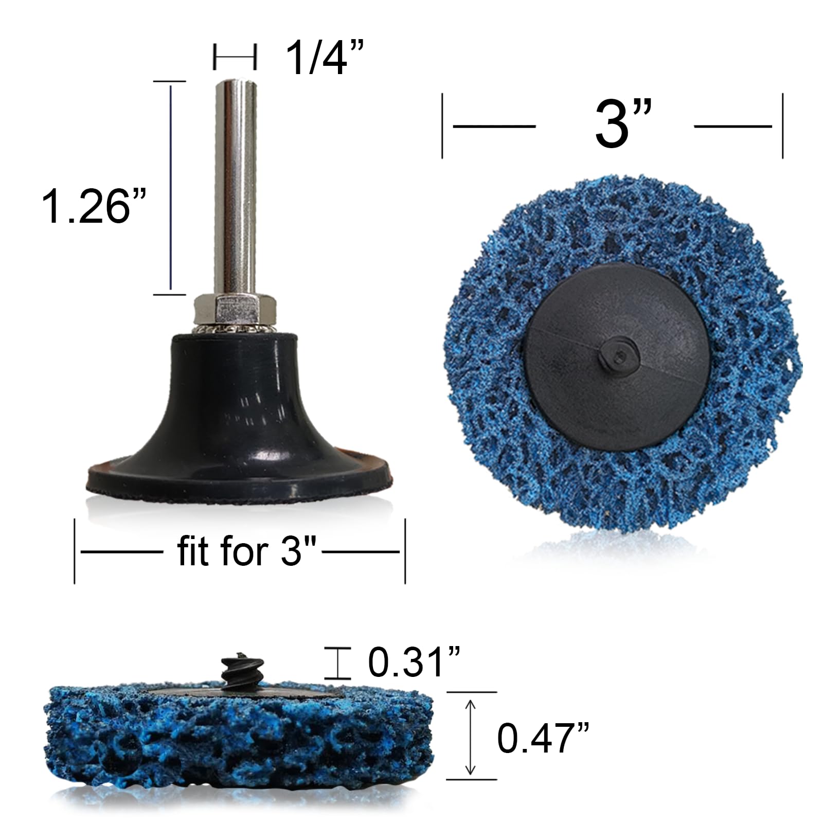 3 Quick Change Easy Strip Discs For Die Grinder With 1 Disc Pad Holder Paint And Rust Remover For Metal Wood Fiberglass