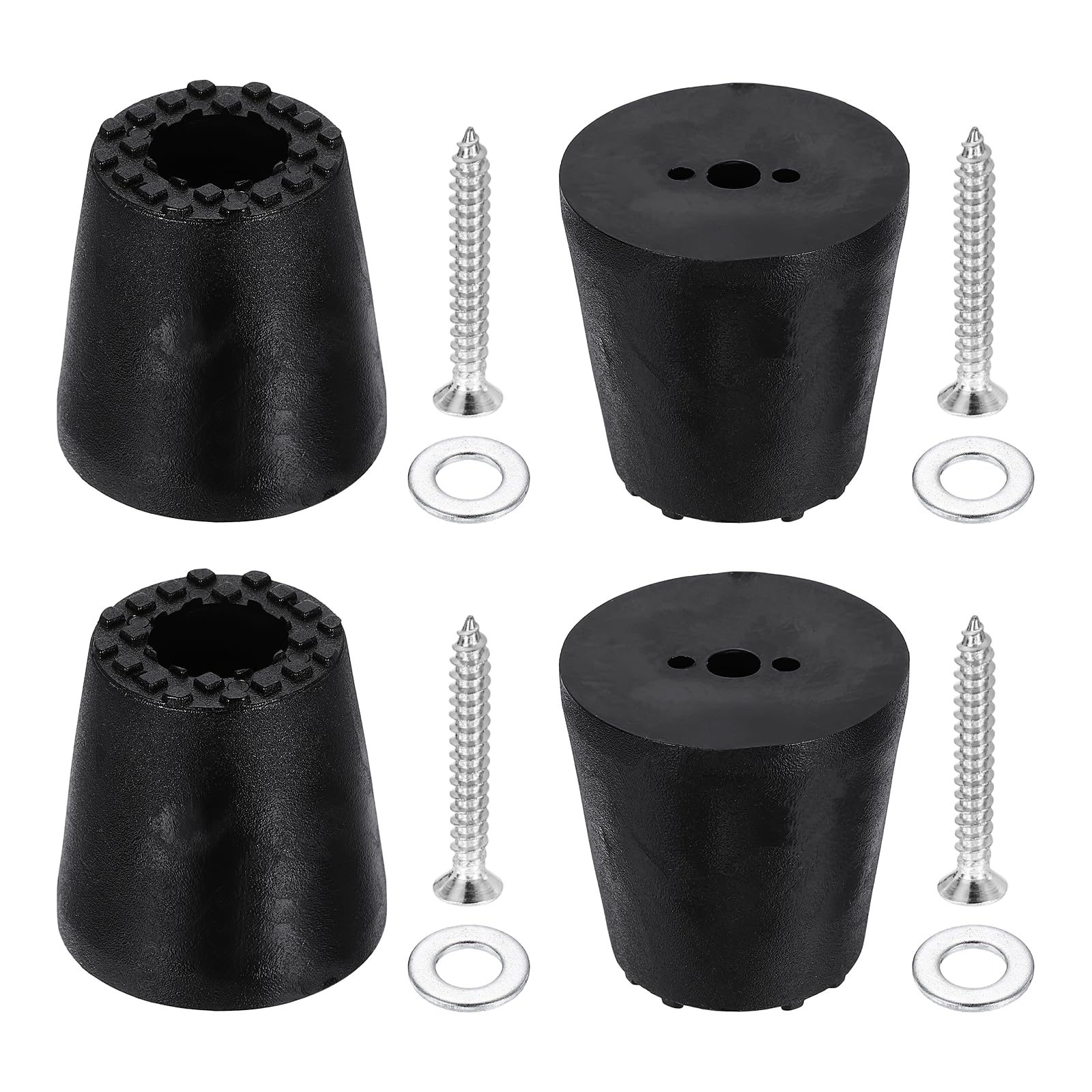 Patins de meubles noir 48mm coussinets de chaise à visser table basse PVC