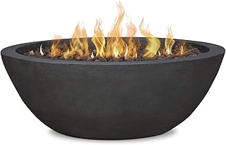 Real Flame Riverside Propane or Natural Gas Fire Pit - Stainless Steel B...