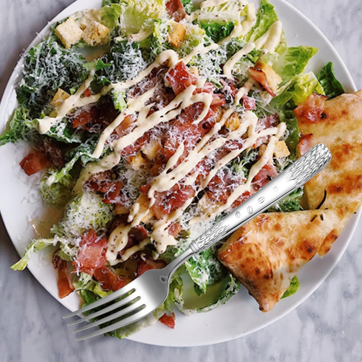 30-piece Silverware Set for 6,304 Stainless Steel Flatware Cutlery Set,Forks Spoons and Knives Set for Home/Camping/Travel,Mirror Finish,Dishwasher Safe(Gold)