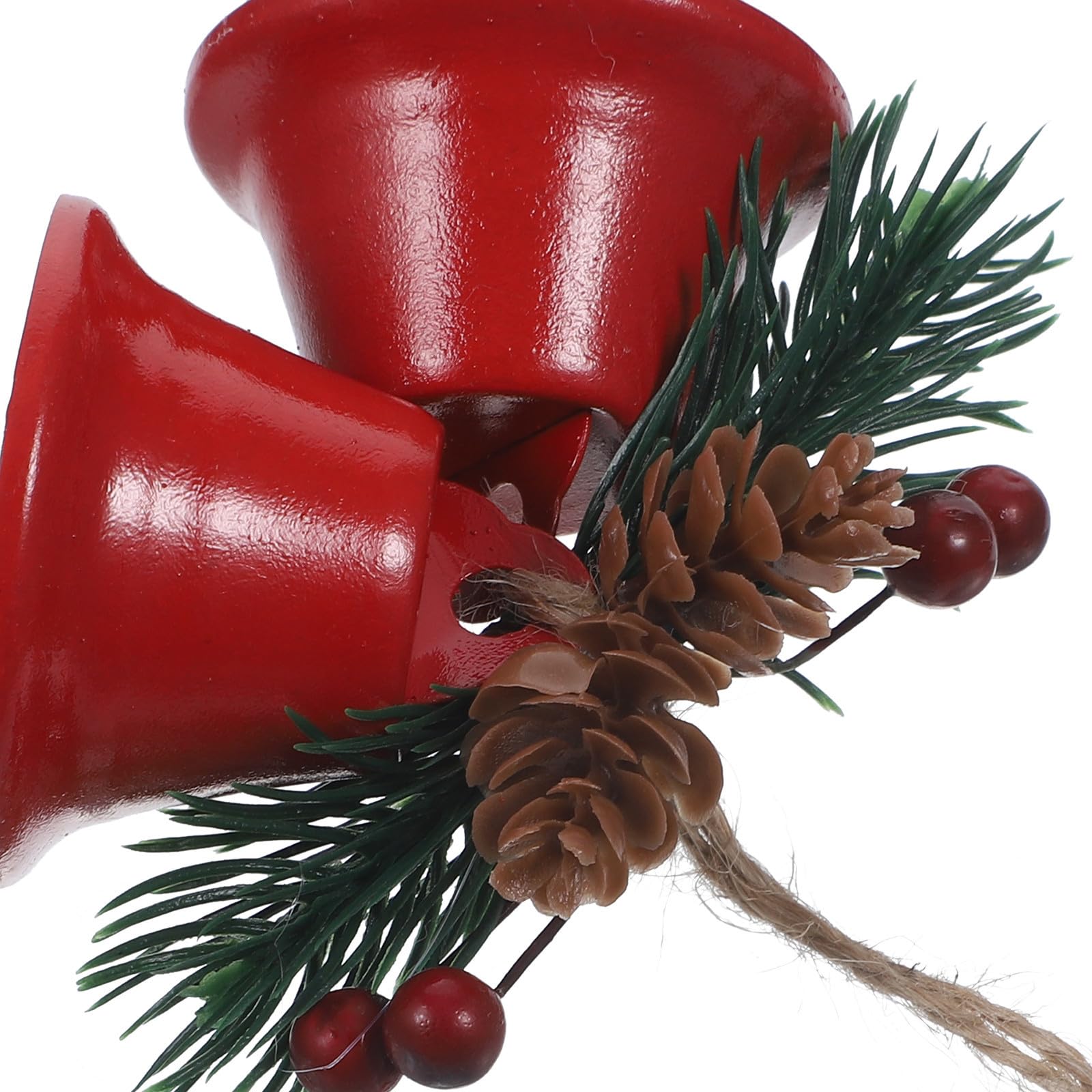 6 Stück Weihnachtsglockenanhänger aus Eisen Rot zum Aufhängen