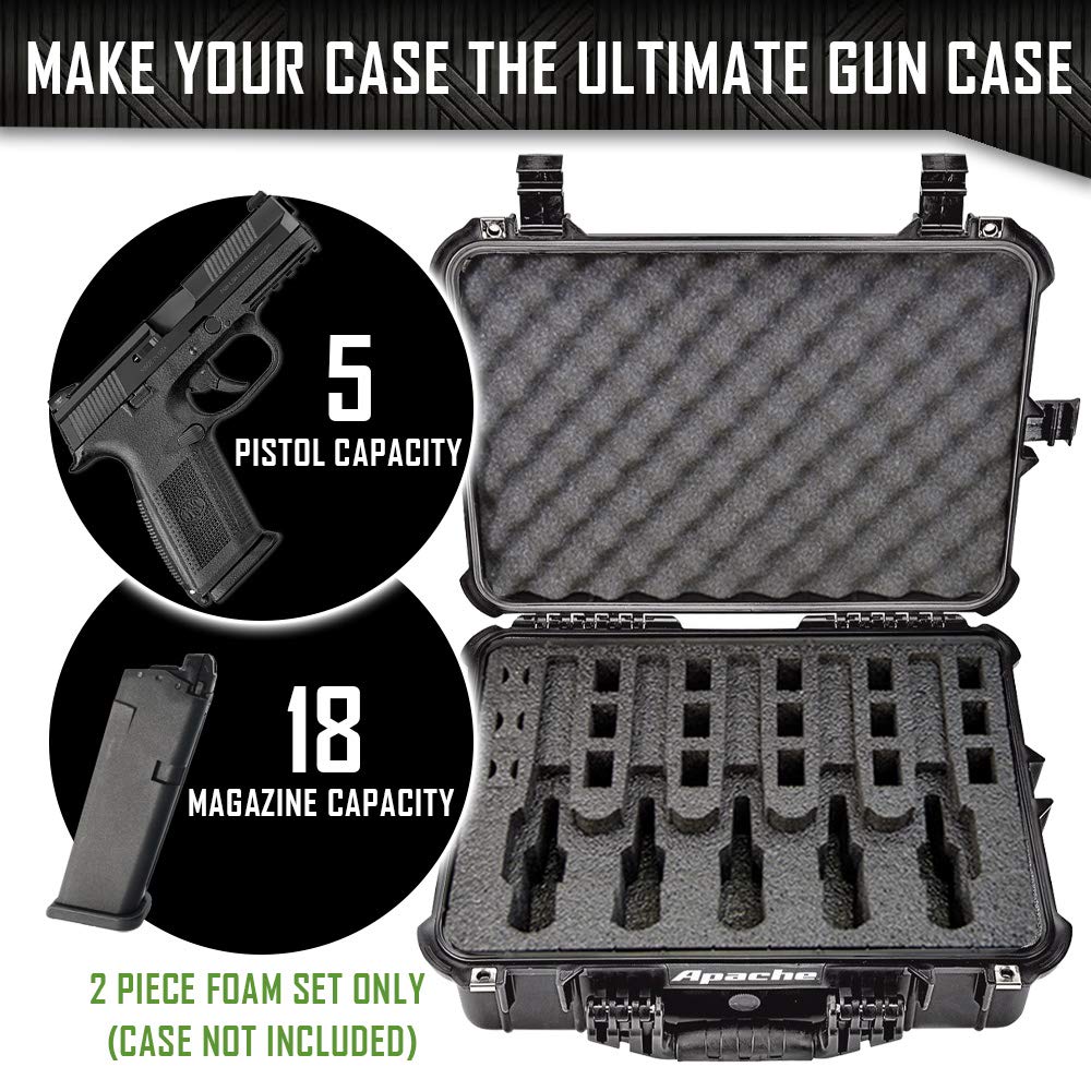 Pistol & Magazine Storage Foam Insert for Apache 4800 Case 2 Piece
