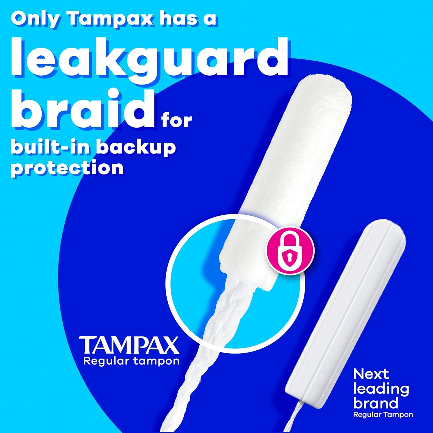 Tampax Pearl Tampons for Women Multipack, Regular/Super/Super Plus Absorbency, With Leakguard Braid, Unscented, 102 Count (3 Packs of 34)