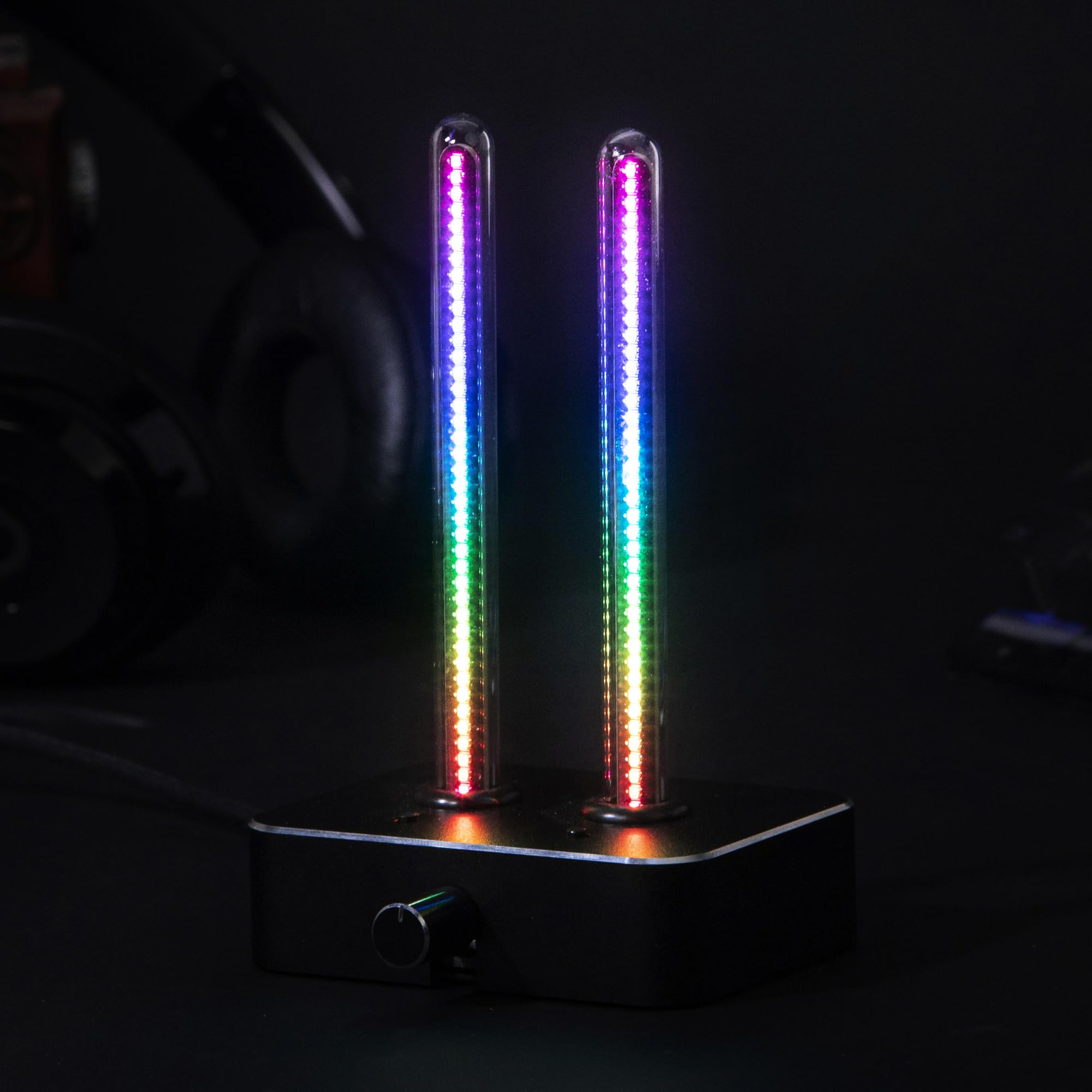 NovelLife Colorful Music Rhythm Light Bar Audio Spectrum Analyzer Display RGB LED Glow Tube Sound Level Meter Indicator MIC Voice Pickup Control Creative Desk USB Lamp Decor Gift