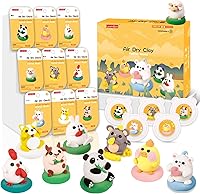 LITTCO Air Dry Clay Kit for Kids: 9 Animal Designs with Tutorials, Ultra Light Soft Modeling Clay, DIY Crafts Gifts Ages 3-12