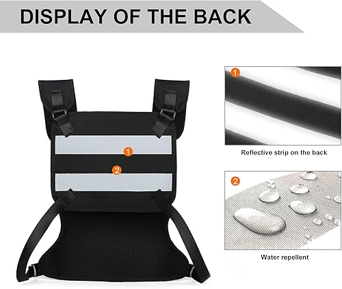 Miniatura 4 de Mochila para correr, chaleco para teléfono celular y accesorios, paquete ligero para caminar en bicicleta, black3, Moderno
