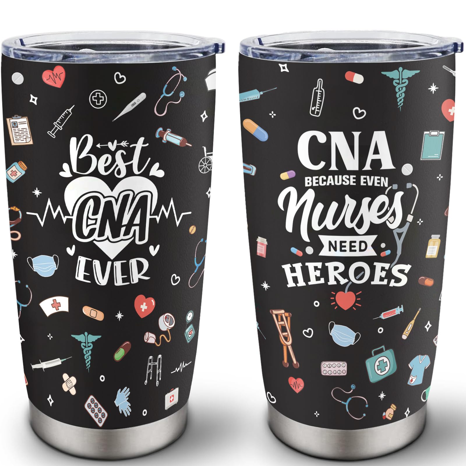 CNA Gifts Tumbler 20oz, CNA Week Gifts 2025, Certified Nursing Assistant Gift, CNAs Appreciation Gift for Women/Men, Best CNAs Ever presents for Graduation