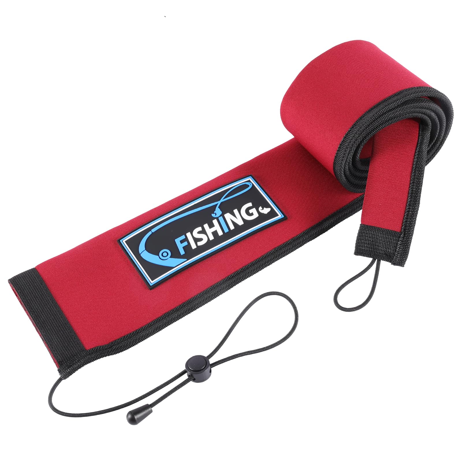 Photo 1 of KPEPIX Neoprene Fishing Rod Sleeves - Fishing Rod Sock (Red, 58")