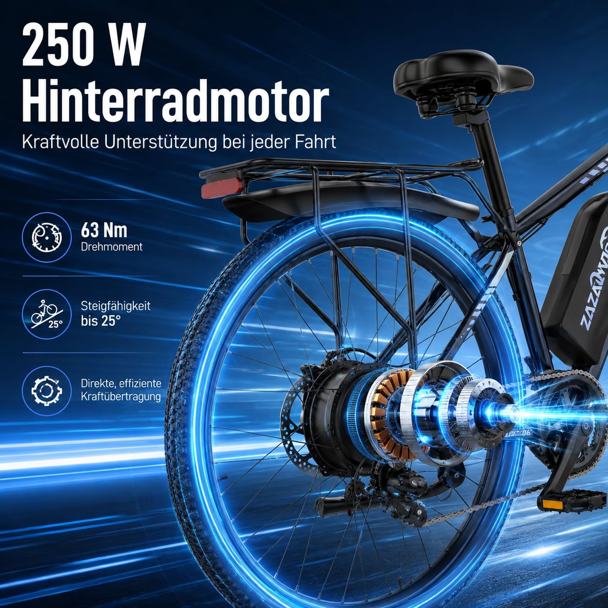 E-Bike 250W Motor 25km/h, 100-120km Reichweite 48V15AH Akku, 21-Gang Mountainbike mit Federgabel & Hydraulikbremsen, EBike Herren Damen, Elektrofahrräder für Stadt & Gelände