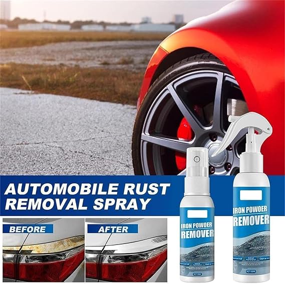 Car Rust Remover Rust Inhibitor Derusting Spray Maintenance Cleaning, Iron Powder Remover for Car, Multi-purpose Anti Rust Inhibitor Derusting Spray, Rust Remover Spray 100ml (1pcs)