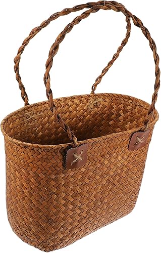 Miniatura 8 de Zerodeko 2pcs storage baskets wicker african basket woven baskets for wedding baskets African shopping basket seagrass plant basket baskets for