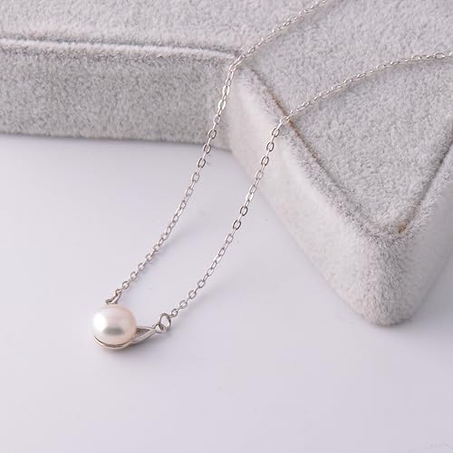 Miniatura 3 de Paialco Collar con colgante de gatito de plata esterlina con perlas de agua dulce cultivadas, Perla