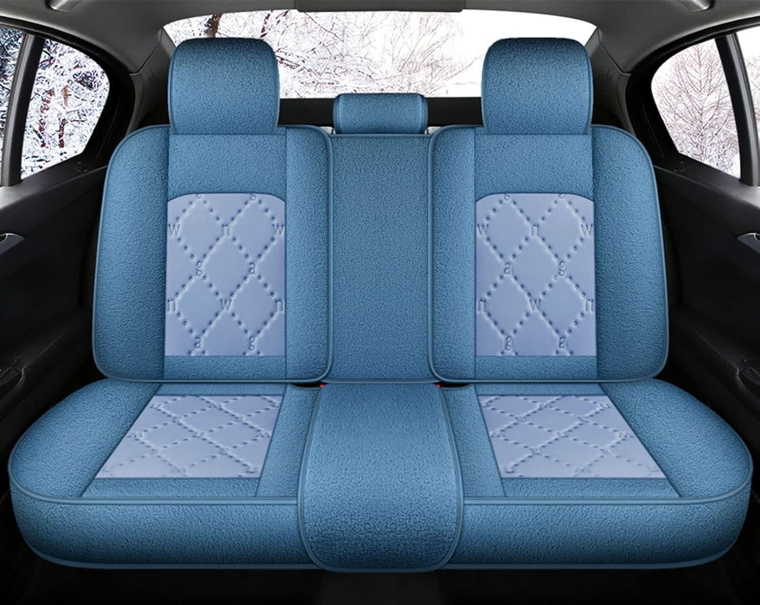 Plush Car Seat Covers Universal Winter Warm Seat Cushion Pad Mat Protector Automobiles Interior Covers Auto Accessories Styling,Blue