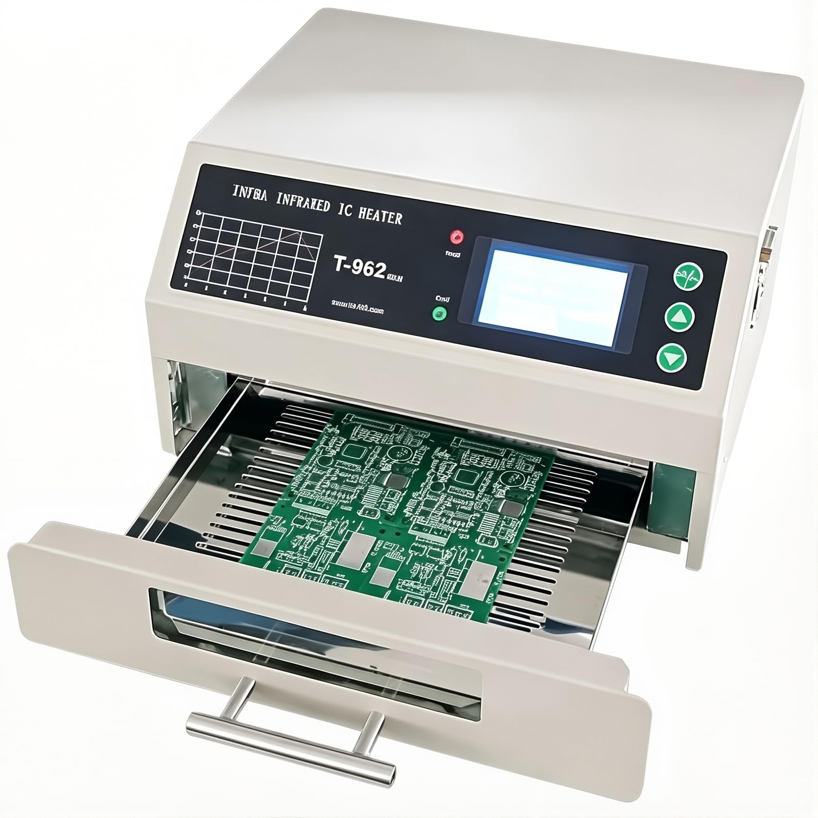Horno de reflujo para soldadura SMD con temporizador automático y curvas térmicas