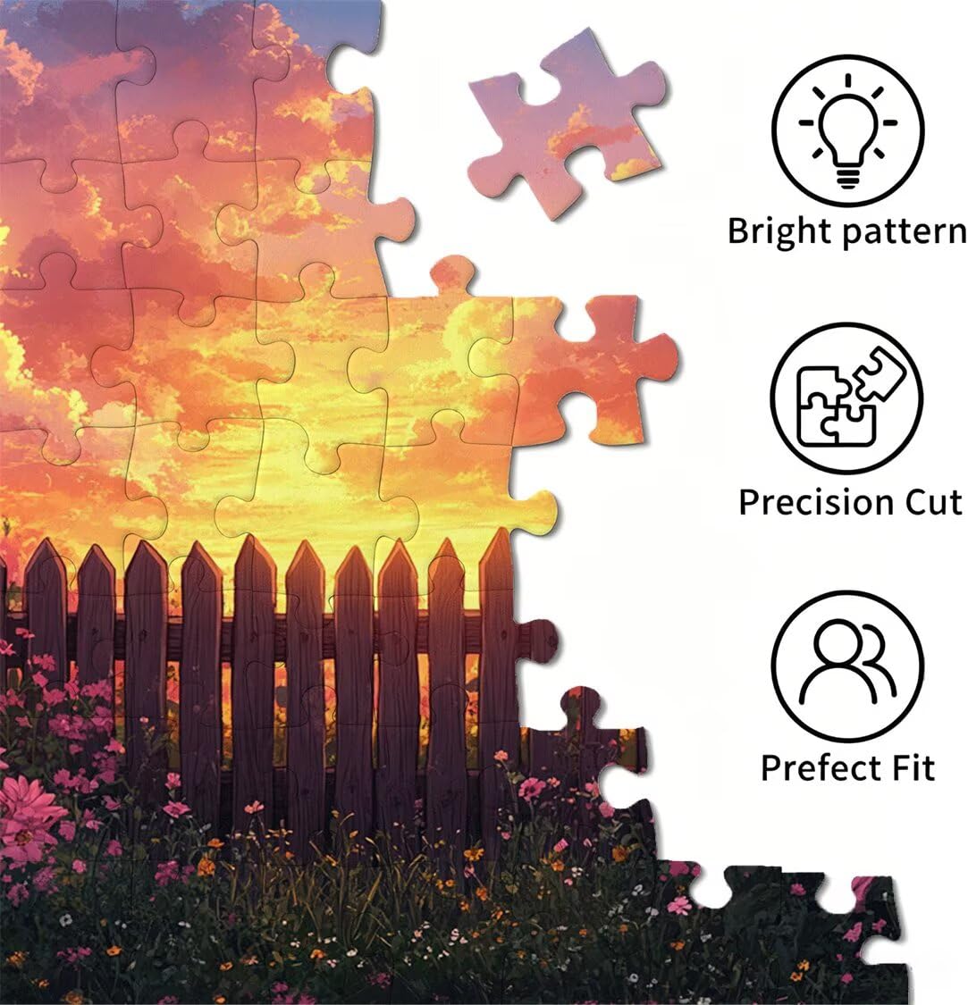 Puzzle 4000 Pieces Coucher de Soleil Puzzle Adulte 141x87cm, Fleur, n-457