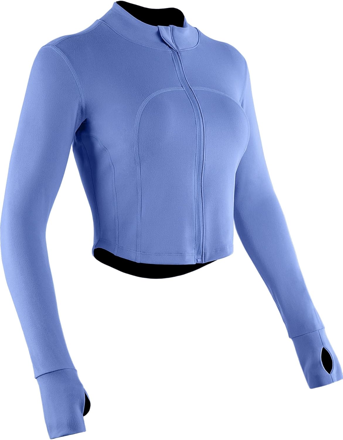 CADMUS Butterluxe Women's Workout Jackets Long Sleeve Full Zip Slim Fit Sportswear Crop Tops Thumb Holes for Running - Image 8
