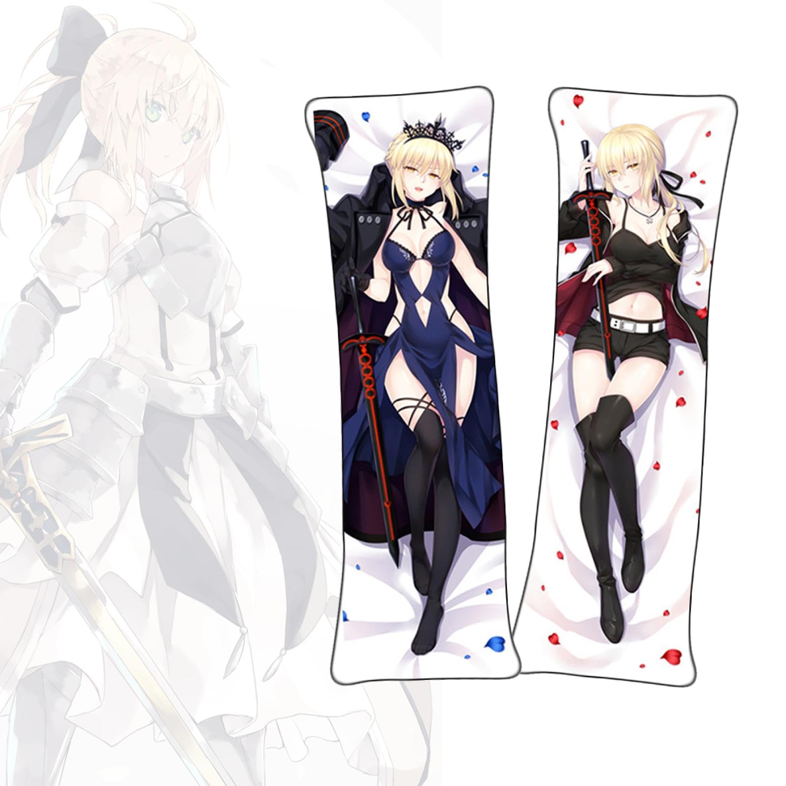 Federa Per Cuscino Body Pillow Anime Fate/Grand Order Mordred - Doppia Faccia, Dakimakura, Morbido Tricot, Varie Taglie
