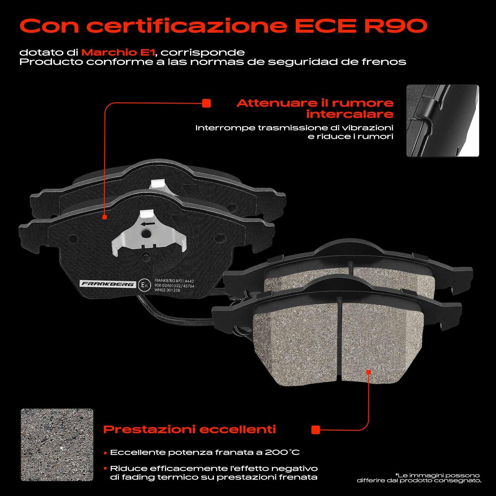 Frankberg 2 dischi freno + 4 pastiglie freno anteriori 4A0615301C | Compatibile con: A4 8EC, Exeo 3R2, A6 4B2 4B4, A4 Cabriolet 8H7, A4 Cabriolet 8HE, A6 Avant 4B5 4B6, Exeo ST 3R5