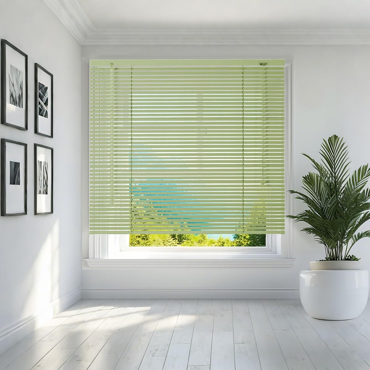 Aluminum Mini Blinds for Indoor Windows 1 Inch Cordless Metal Slat Darkening Horizontal Venetian Blind 20