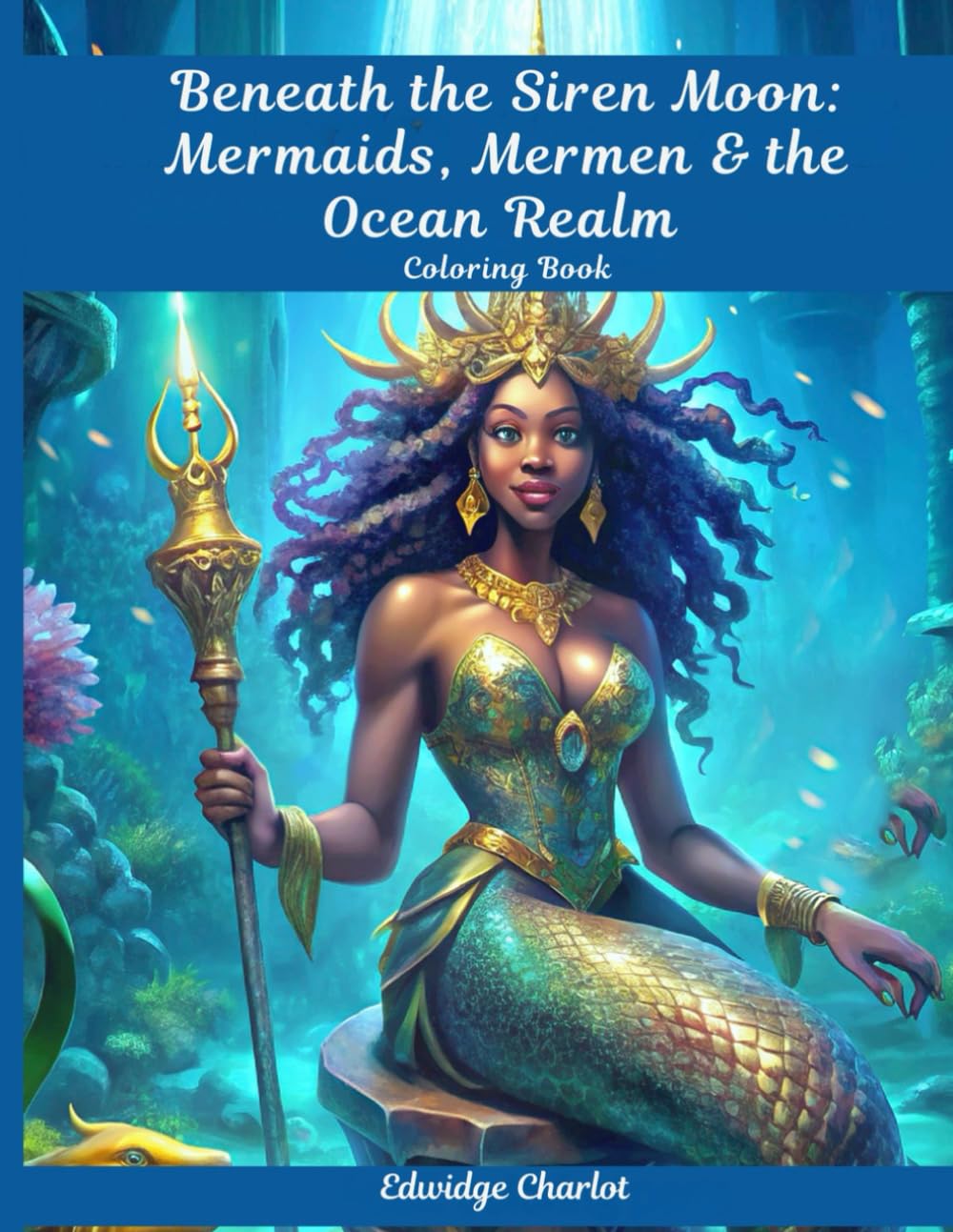 Beneath the Siren Moon: Mermaids, Mermen & the Ocean Realm Coloring Book