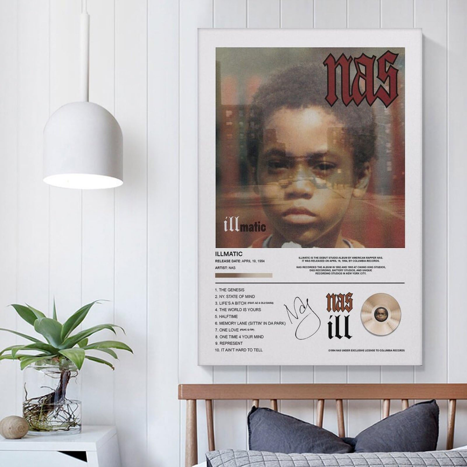 Nas Time is Illmatic, Nas Music Singer Canvas Poster Wall Art Decor Home Decor Frameless