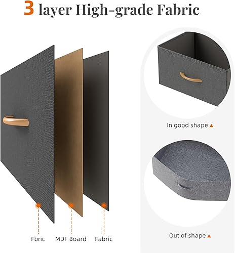 Miniatura 6 de ROMOON Cómoda para dormitorio, cómoda para armario con 6 cajones, cómoda de tela pequeña y cómoda para dormitorio de niños, guardería, sala de