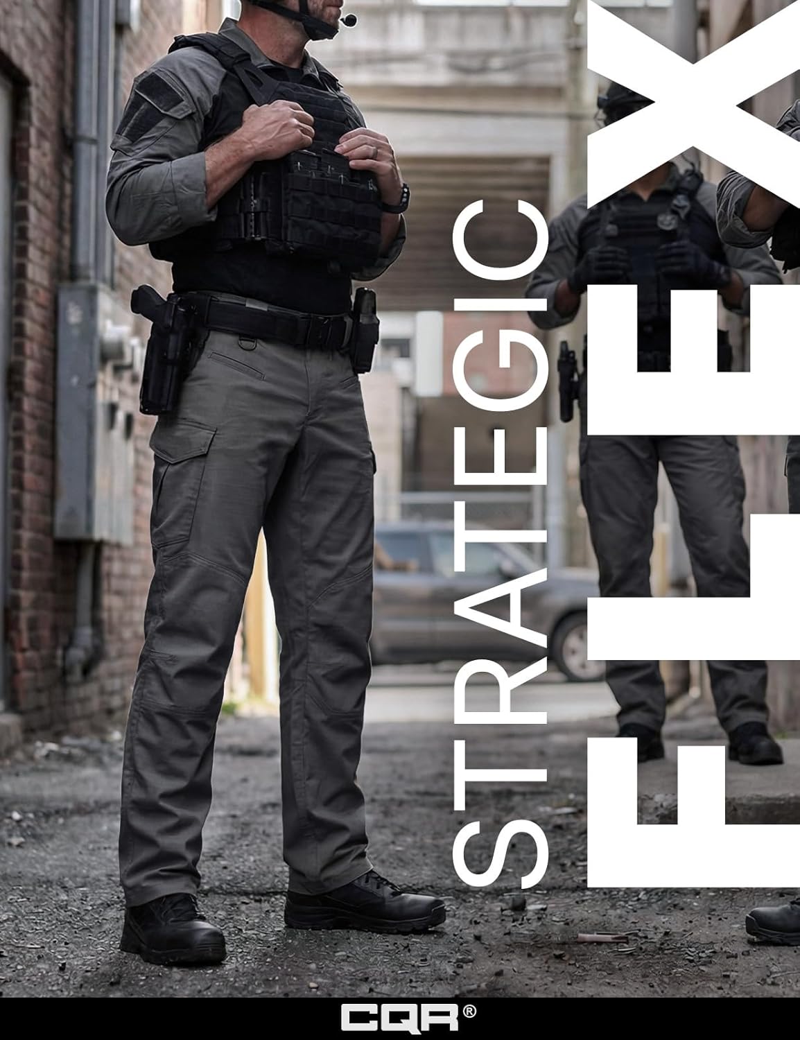 CQR Men's Flex Ripstop Tactical Pants, Water Resistant Stretch Cargo Pants, Lightweight EDC Hiking Work Pants - Image 4