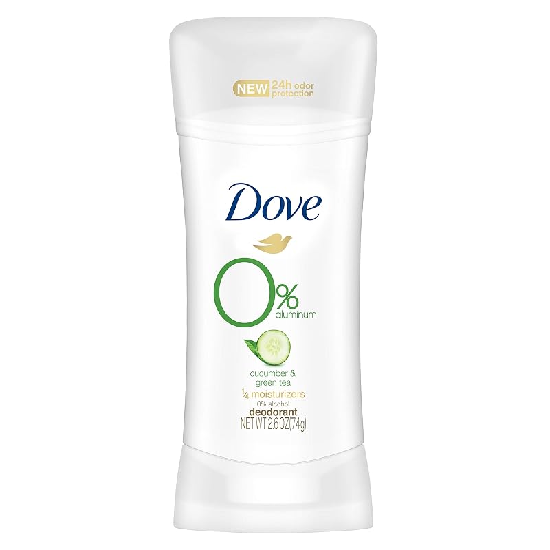 Desodorante Dove 0% Aluminum Cucumber & Green Tea, 73 g, Pacote com 3