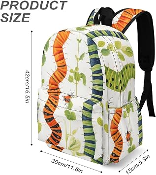 Caterpillar Pattern Travel Backpack for Men Women 15.6 Inch Laptop Backpacks Carry On Backpack Work Business Backpacks