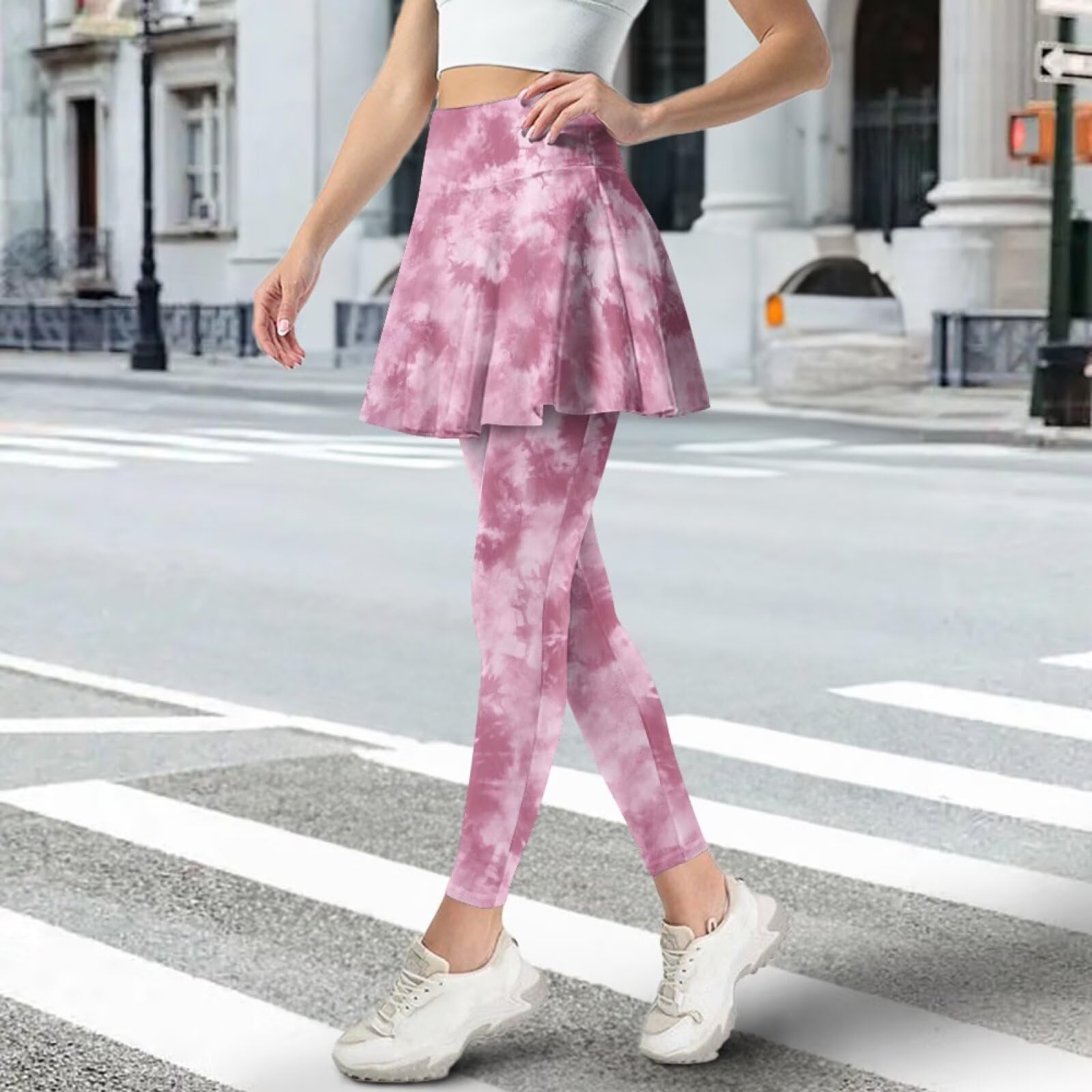 Damskie legginsy do jogi tenisa spódnica wysoka talia kieszenie legginsy ze spódnicą stylowe sportowe spódnice legginsy