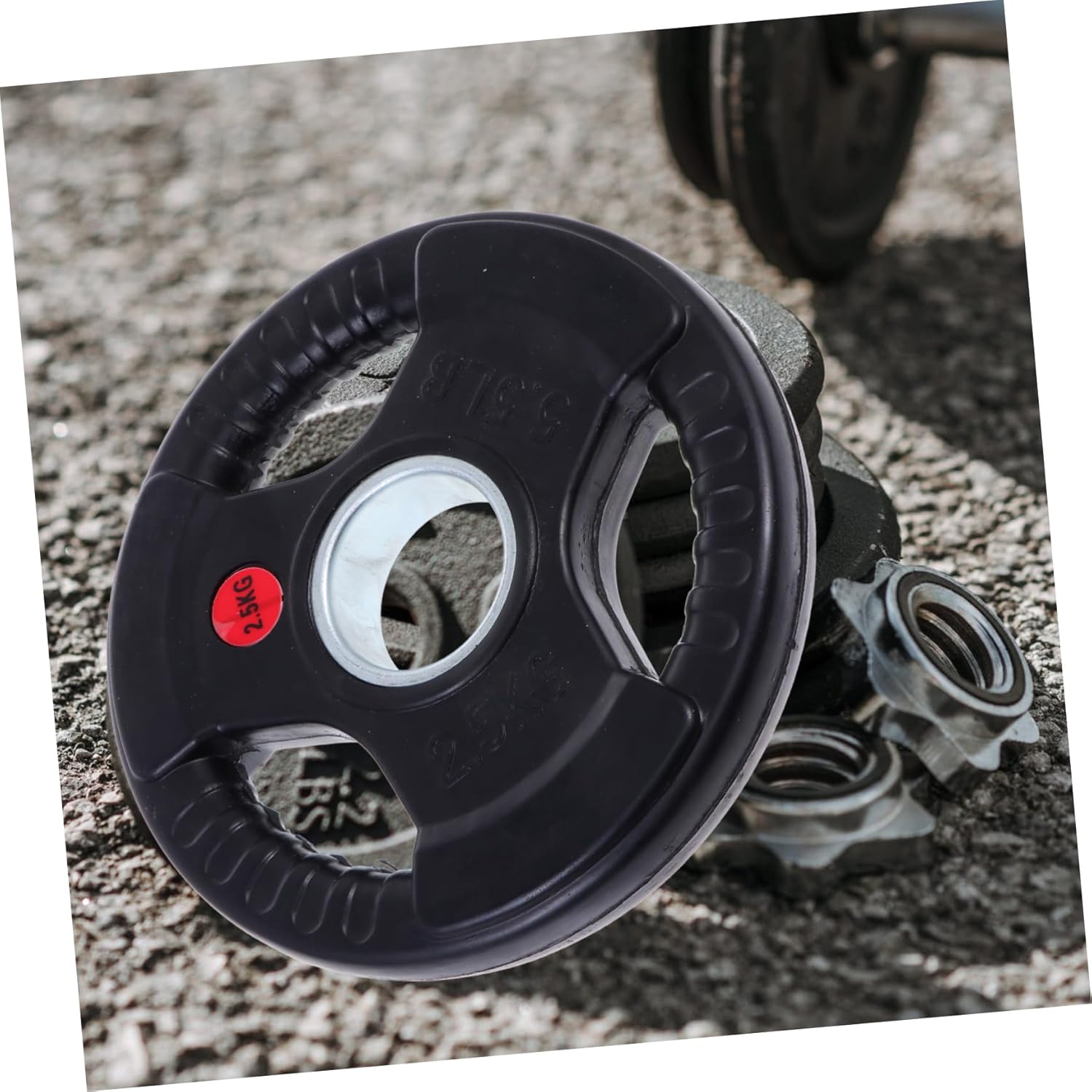 1pc Coated Iron Dumbbell Barbell Plate Three Hole Rubber for Strength Includes Coated Options