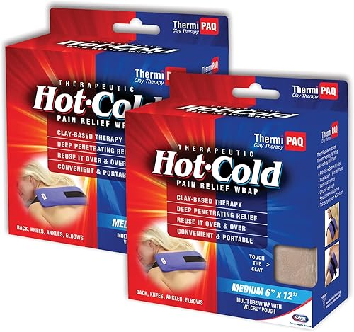 ThermiPaq - Envoltura de arcilla para aliviar el dolor, bolsa de hielo caliente y fría reutilizable para lesiones hombro, codo, tobillos, espalda y
