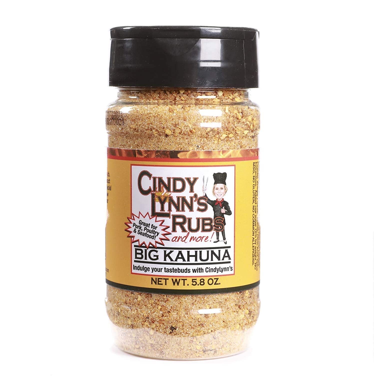 Amazon.com : Cindy Lynn's Big Kahuna Rub and Seasoning, 5.8 oz (Pack of 1),  Use as Meat Rub on Poultry, Pork & Seafood, Tropical Themed Rub for Great  Grilling, Gluten Free, No