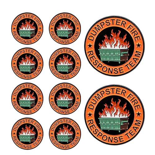 1Pcs/5Pcs/10Pcs Dumpster Fire Enamel Pins Response Team Alloy Badges for Jackets Hilarious Gifts for Coworkers Team Members - 10Pcs