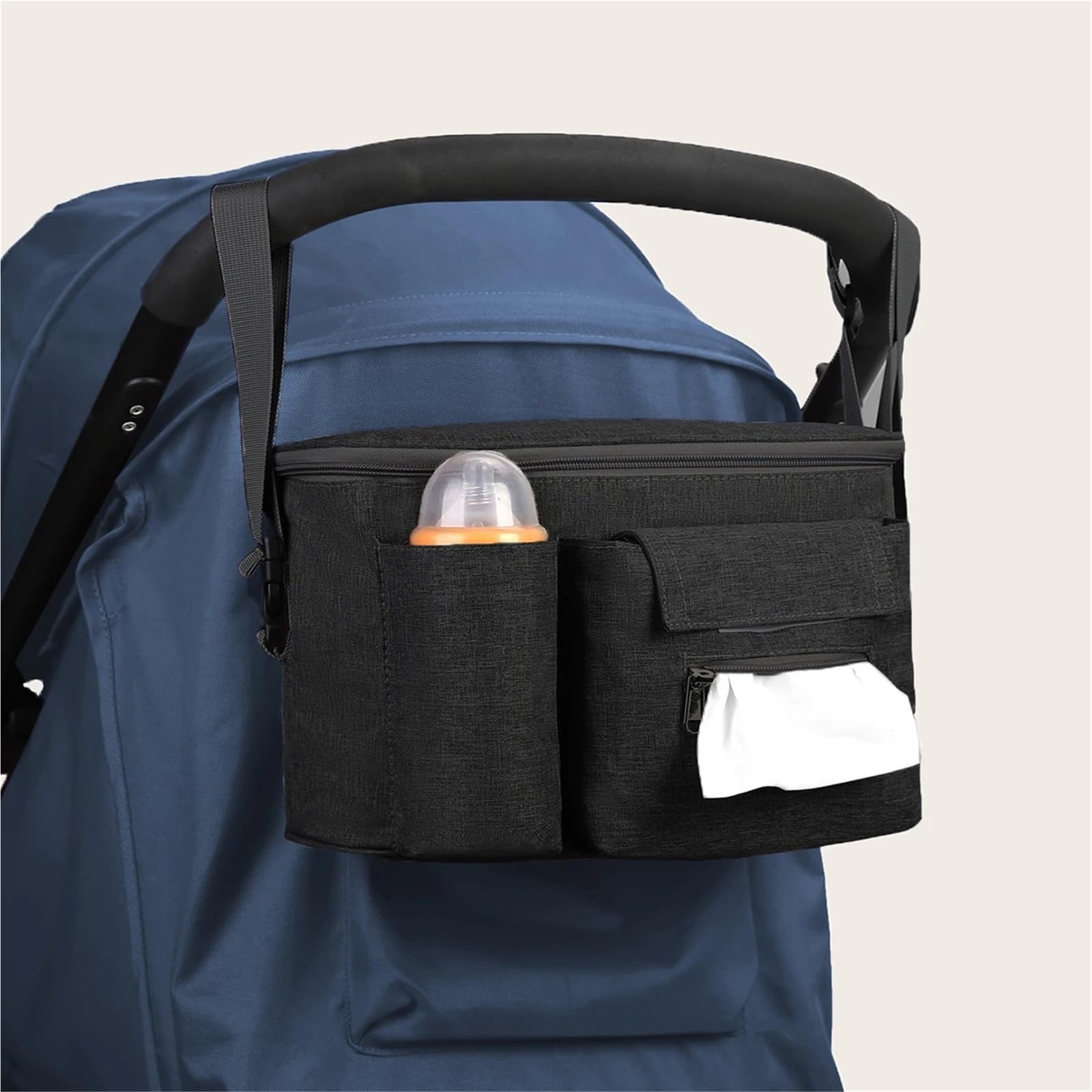 Kinderwagen Organizer Taschen Mumie Große Kapazität Reise Hängen Tasche Flaschenhalter Kinderwagen Windel Taschen Kinder Kinderwagen Zubehör(GRAY)