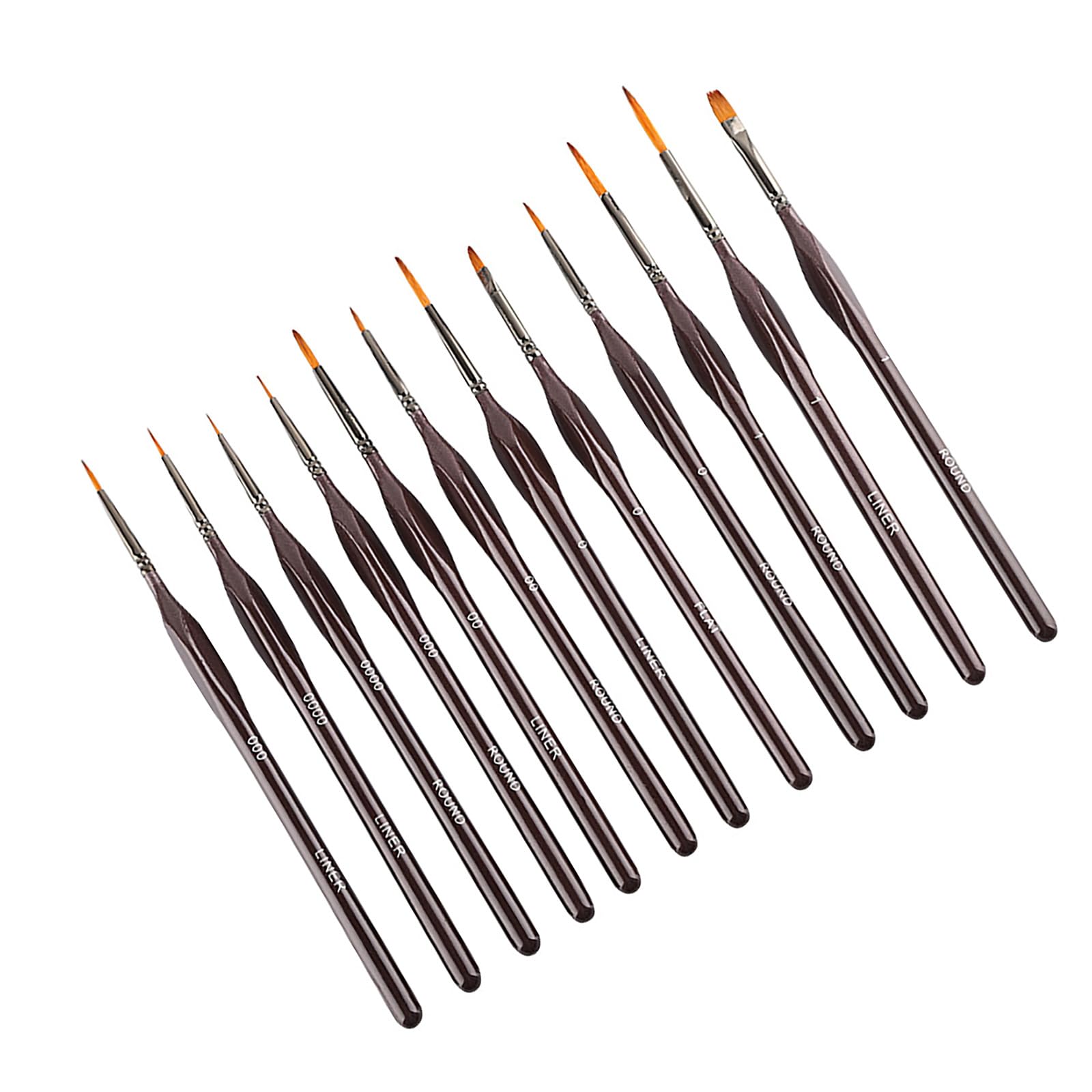 Pinceles para Detalles, 12 Pinceles en Miniatura para Detalles Finos, acrílico, Acuarela, óleo, maquetas, Pintura, Rostro, uñas, Dibujo Lineal