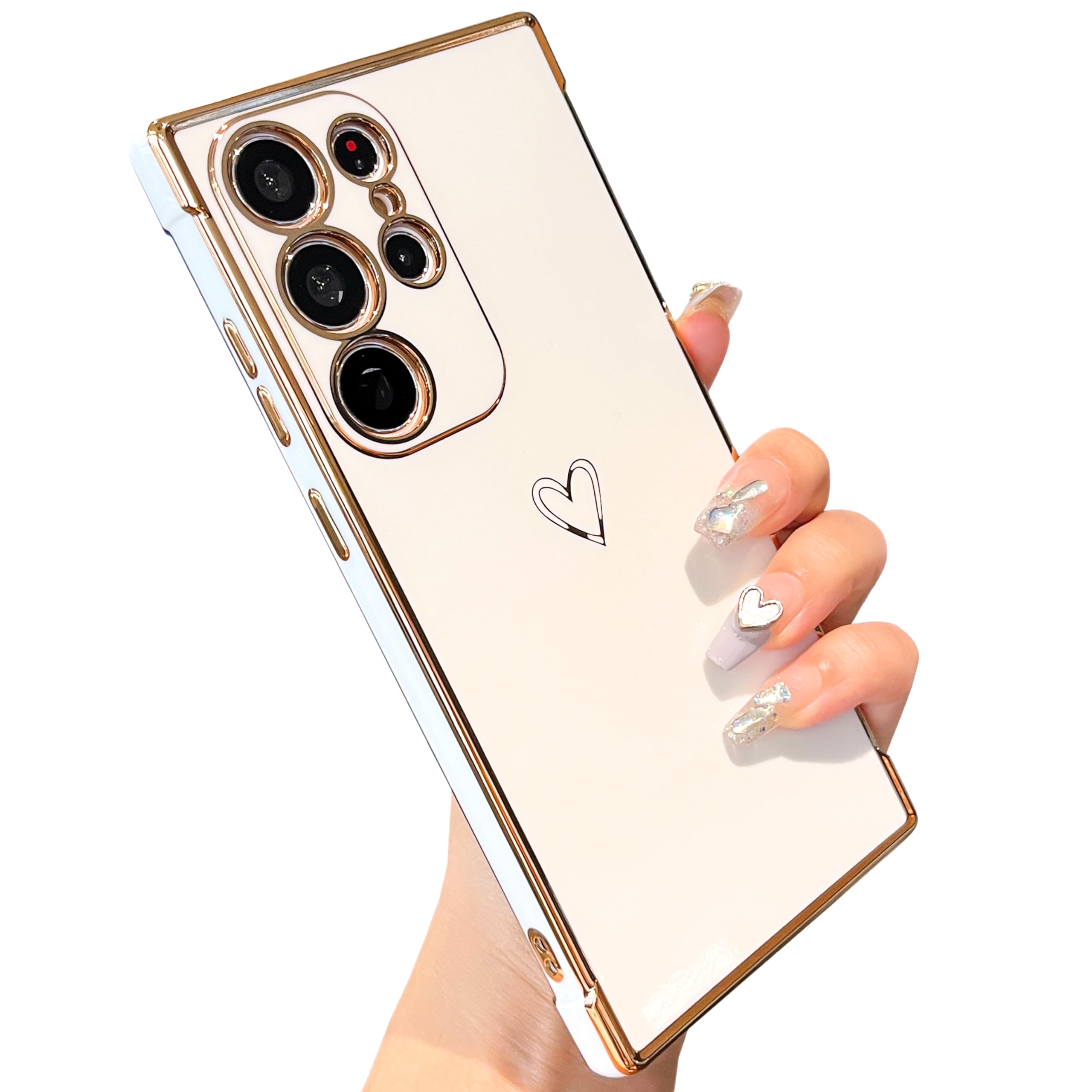ZTOFERA Galvanisierte Herz Hülle for Samsung Galaxy S21
